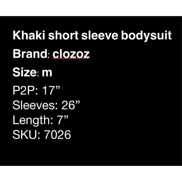 Khaki short sleeve bodysuit - size M - Picture 7 of 7
